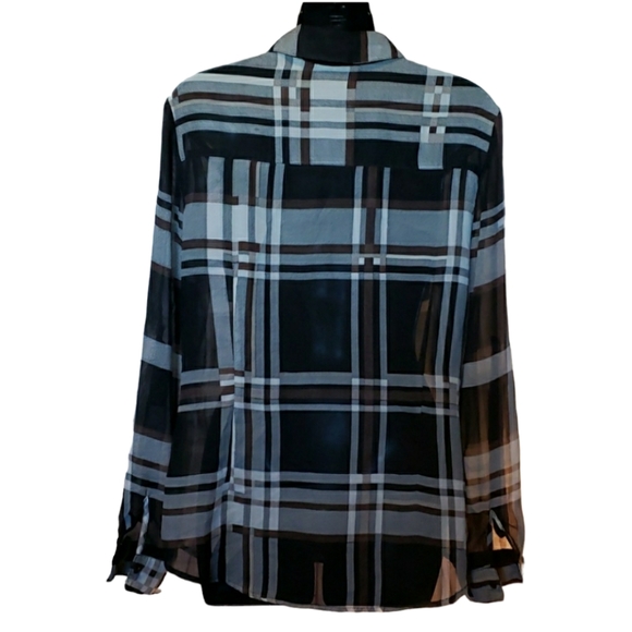 Plaid Semi-Shear Button Up - Picture 3 of 7